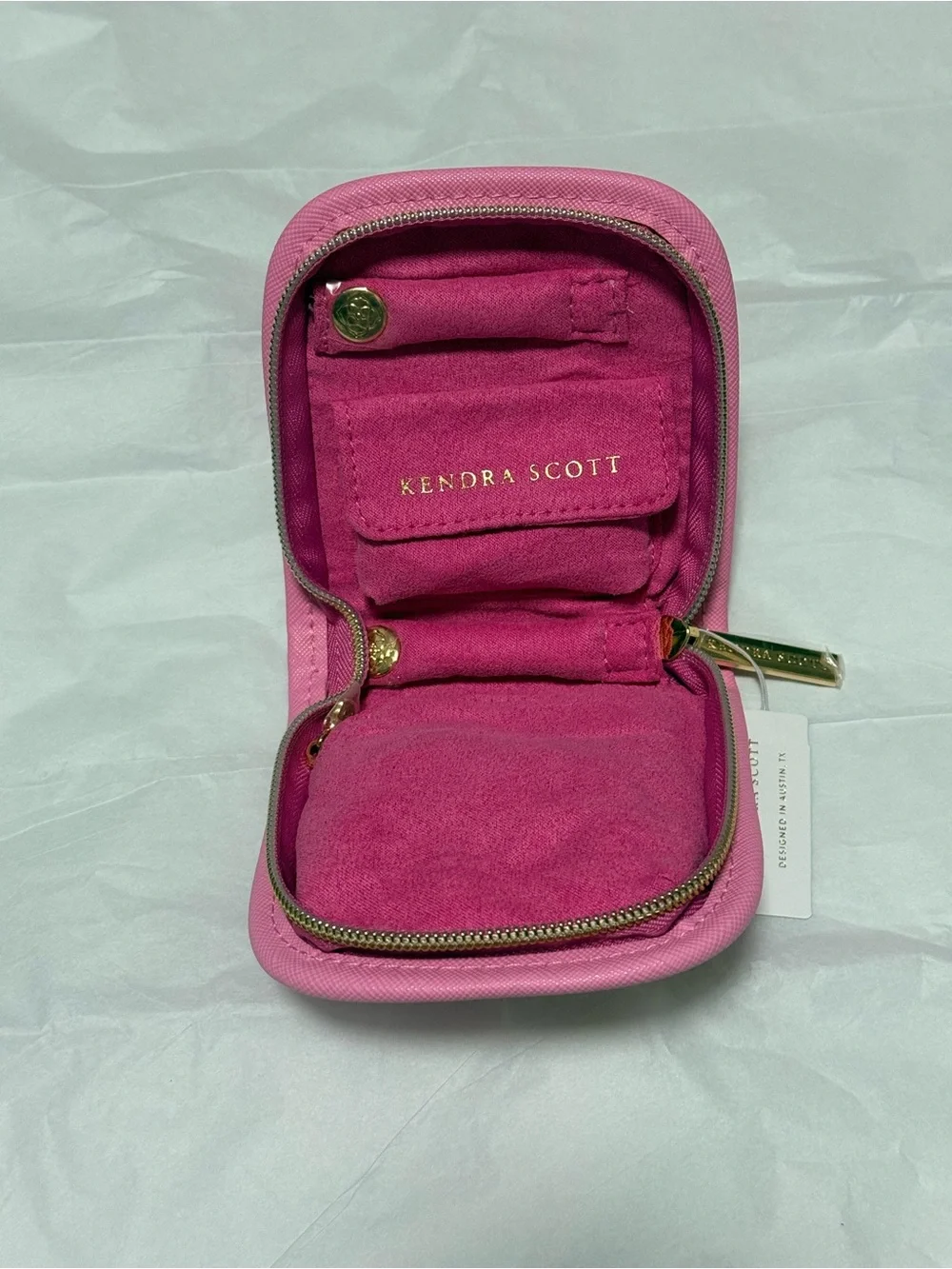 NWT Kendra Scott Travel Jewelry Wallet Pouch in Shimmer Pink - Picture 8 of 12